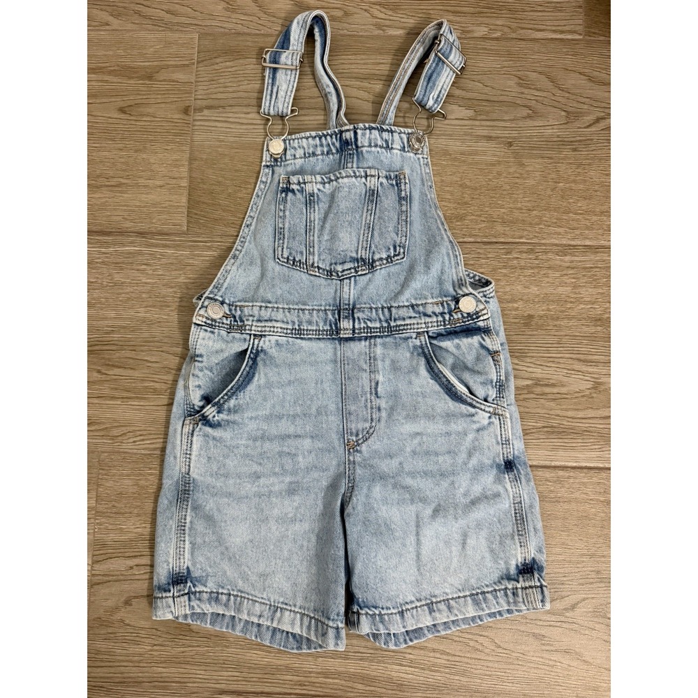 H&M Kids Girl's Bib Overall Denim Shorts Size 6 Youth